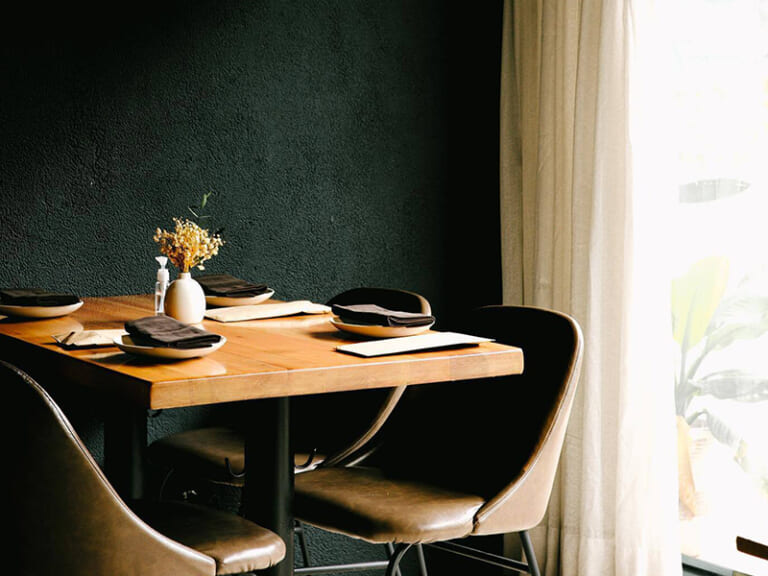 The Test Kitchen — Dining-space detail